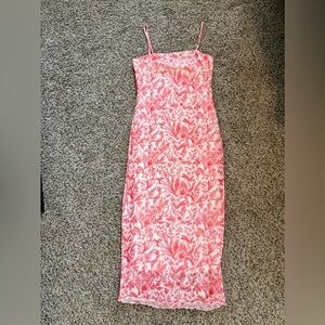 Pink Floral Print Cami Dress Size Medium